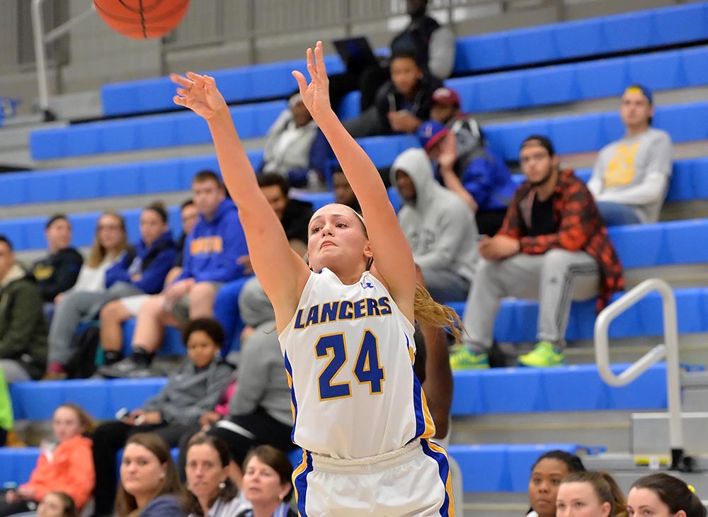 Berkel and Hackett Lead Lancers to 63-54 Victory Over MCLA in MASCAC Opener