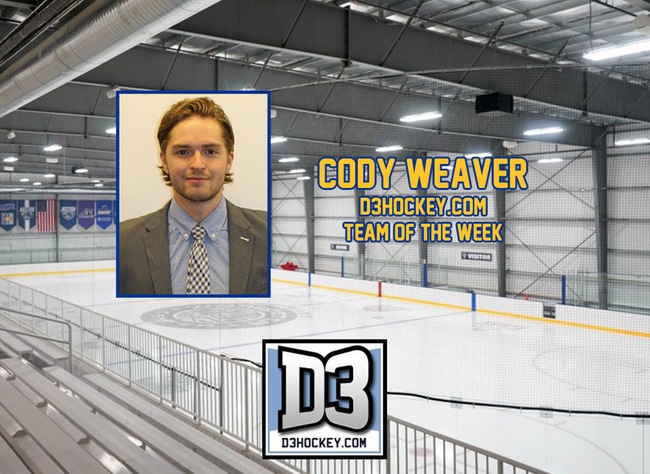 Weaver Named to D3Hockey.com Team of the Week